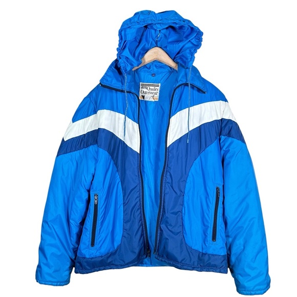 VINTAGE Retro Nylon Insulated Puffer Jacket - Picture 4 of 8